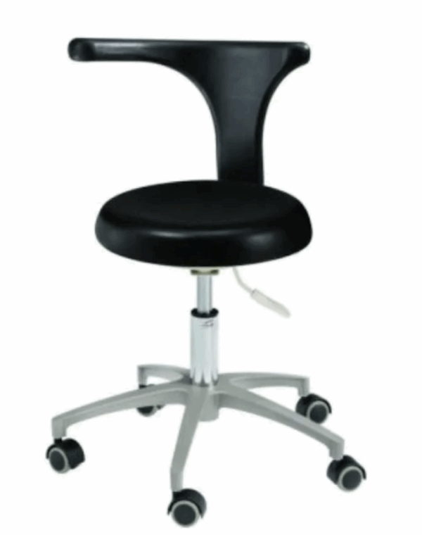 Taburete clínico - Silla, patas metálicas. Negro (P15)